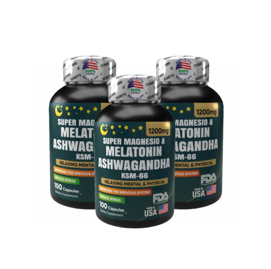SUPRAMAGNESIO Y ASHWAGANDHA + MELATONINA MEGA COMBO X3 UNID.